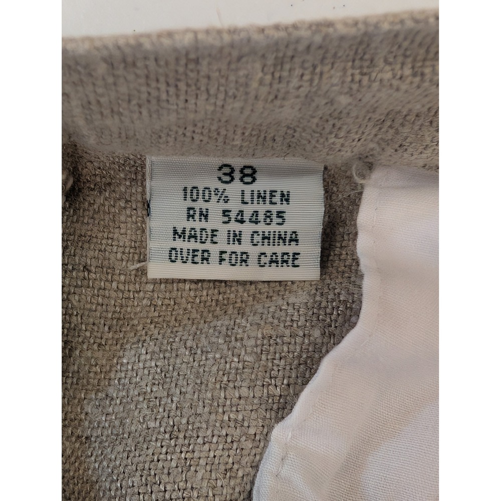 Vintage American Eagle Coarse Weave Men's Linen Pleated Dress Shorts - Size 38 - Picture 4 of 8